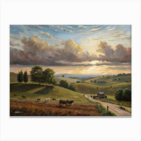 Sunset In The Country Canvas Print