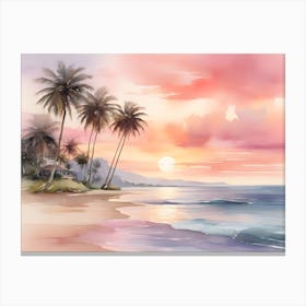 Sunset On The Beach Canvas Print