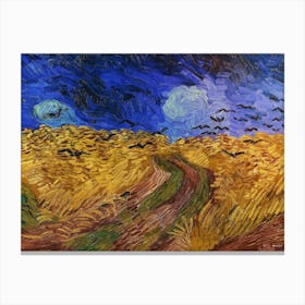 Wheat Field At Night Canvas Print