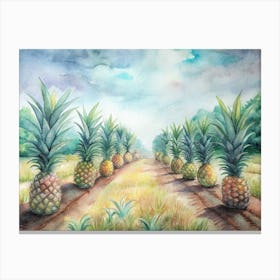 Pineapples In The Field 1 Canvas Print