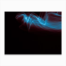 Glowing Abstract Curved Blue And Red Lines 3 Canvas Print
