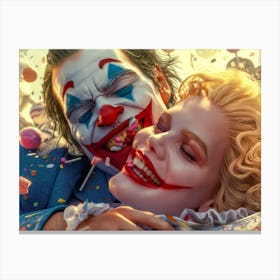 Joker And Marylin Monroe,Colorful,Pop Culture,Bizarre Canvas Print