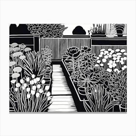 Lion cut inspired Black and white Garden plants & flowers art, Gardening art, Garden 225 Canvas Print
