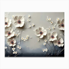 3d Floral Painting Canvas Print