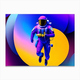 Astronaut under the space with beautiful background Canvas Print