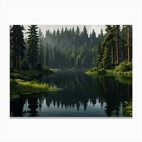 Lake In The Forest 1 Canvas Print