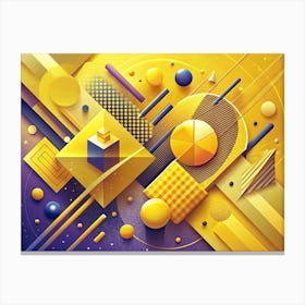 Abstract Geometric Background In Yellow And Blue Canvas Print