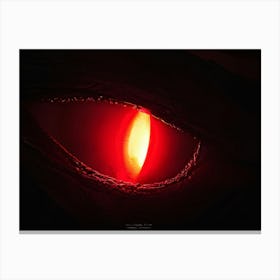 Monochrome Digital Painting Of A Black Dragons Eye Piercing Through The Flaming Cavern With Scorch 1 Canvas Print