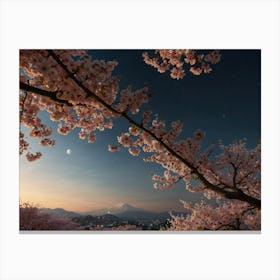 Cherry Blossoms At Dusk Canvas Print