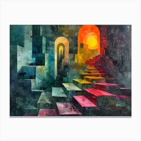 Stairs To Heaven, Cubism Canvas Print