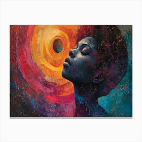 Colorful Chronicles: Abstract Narratives of History and Resilience. Woman'S Head Canvas Print
