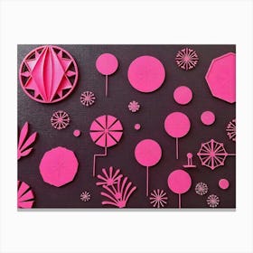 Pikaso Texttoimage Pink Geometric Whimsies Canvas Print