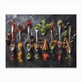 Spices and herbs Canvas Print