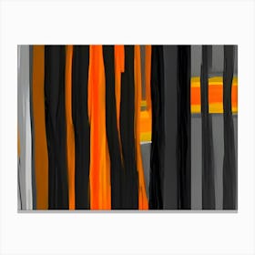 Orange And Black Abstract Painting 1 Canvas Print