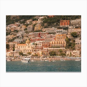 Positano From The Sea - Amalfi Coast - Italy travel photography Canvas Print