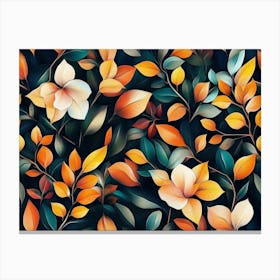 Abstract Floral Pattern Canvas Print