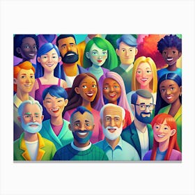 Smiling Diverse Group Of People 2 Canvas Print