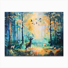 Deer In The Forest 2 Canvas Print