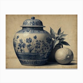 Chinese Vase Hamptons style Canvas Print