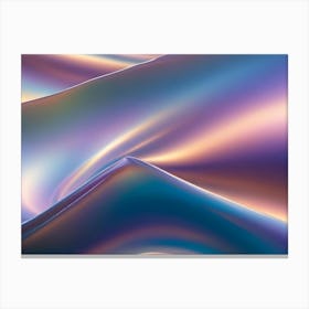 Abstract Image Of A Flowing, Iridescent Surface In Shades Of Blue And Purple With A Slight Shimmer Canvas Print