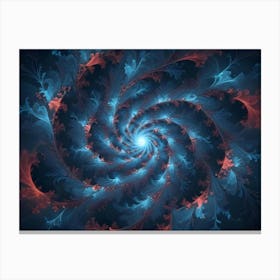 Abstract Image Of A Swirling, Blue And Red Vortex With Intricate Patterns Canvas Print