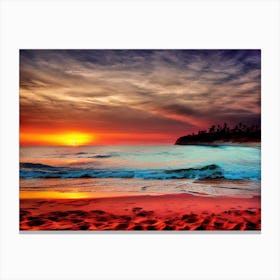 Sunset On The Beach 629 Canvas Print