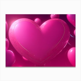 A Glowing Pink Heart Vibrant Horizontal Composition 14 Canvas Print