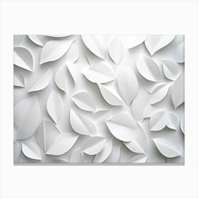 White Geometric Leaves 3d Canvas Print