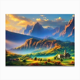 Village In The Mountains 2 Canvas Print