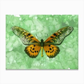 Mechanical Butterfly The African Giant Swallowtail Papilio Antimachus On A Green Background Canvas Print