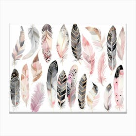 Watercolor Feathers 4 Canvas Print