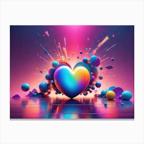 Colorful Heart Creative Canvas Print