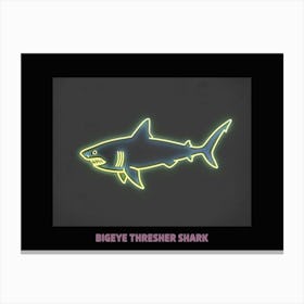 Neon Pink Bigeye Thresher Shark Poster 4 Canvas Print