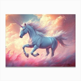 Fantasy Illustration of a Wild Unicorn Horse 1 Canvas Print