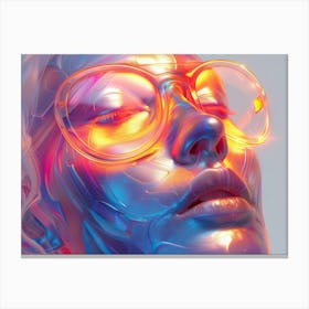 Woman With Glasses Canvas Print