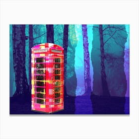 Phone Booth In The Woods Canvas Print