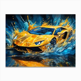 Yellow Sports Car Canvas Print