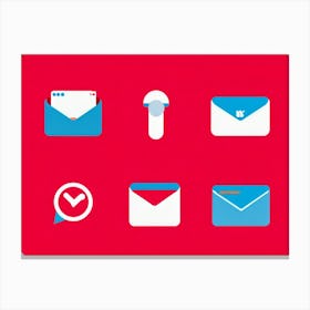 Business Communication Icons Flat Design Minimalistic For Web And Applications Include Envelope (2) Canvas Print