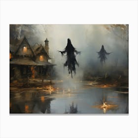 Scary Souls Halloween Paintign Canvas Print