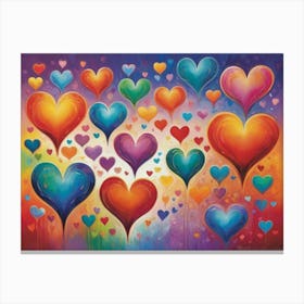 Hearts Of Love 7 Canvas Print