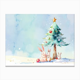 Watercolor Christmas Tree 1 Canvas Print