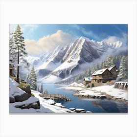 Winter Village Canvas Print