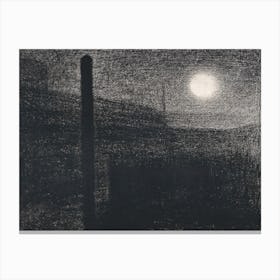 Courbevoie, Factories By Moonlight, Georges Seurat Canvas Print
