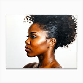 Side Profile Of Beautiful Woman Oil Painting 166 Canvas Print