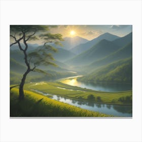 Sunrise over the Mountains Canvas Print