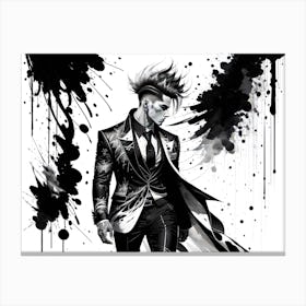 Black And White Portrait Canvas Print