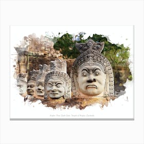 Angkor Thom South Gate, Temples Of Angkor, Cambodia Canvas Print