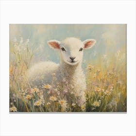 Lamb In The Meadow Canvas Print