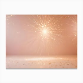 Abstract Image Of A Light Pink Background With Golden Sparks And Glitter Canvas Print