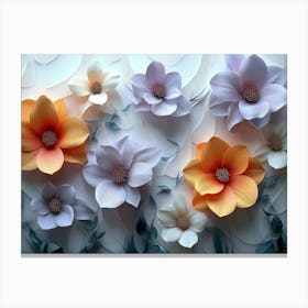 3d Artwork Flowers Canvas Print